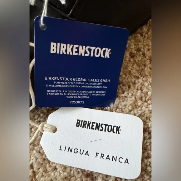 NWT Women’s Sz. 35 (5) Lingua Franca & Birkenstock "give a damn" Arizona Sandal - Picture 14 of 15